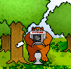 Bear Pooping In Woods